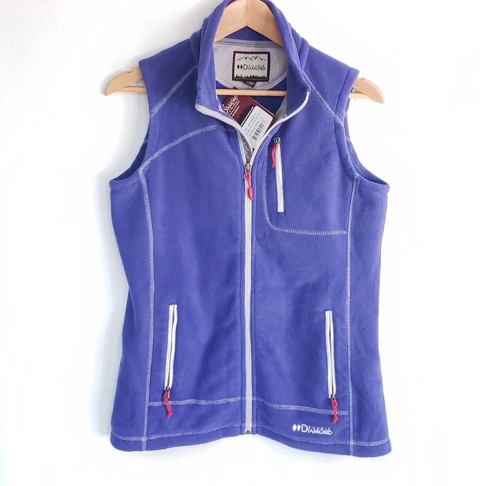 Double Diamond Thermal Fleece Vest Zip Front